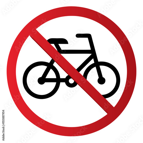 forbidden sign with bicycle icon design