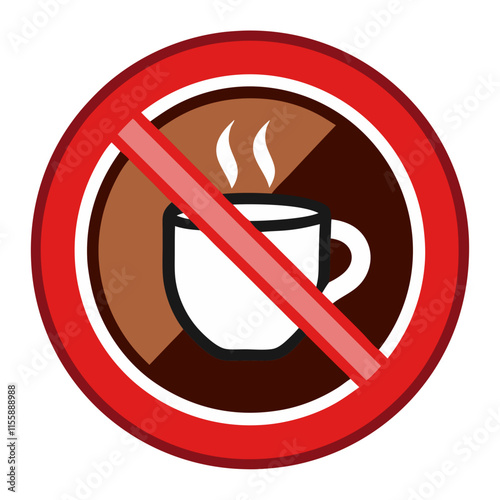 forbidden sign with coffee icon design