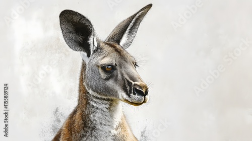 Red Kangaroo Portrait Artistic Wildlife Study photo