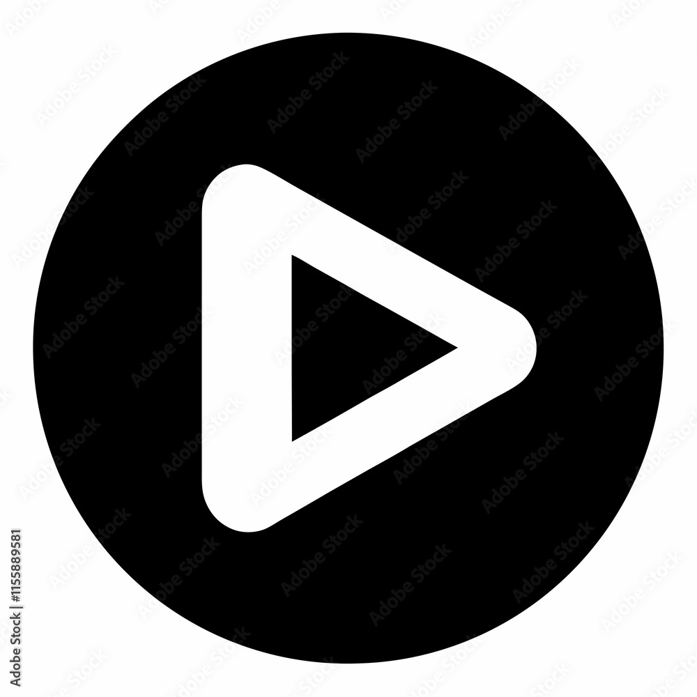 Black Silhouette Play Button Vector Art Black Silhouette Play Button Vector Art