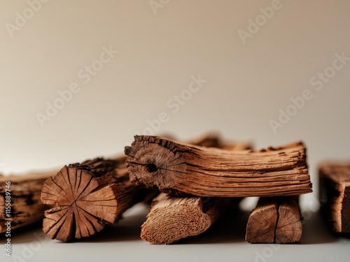 Warm Aesthetic of Textured Barbecue Wood for Projects photo