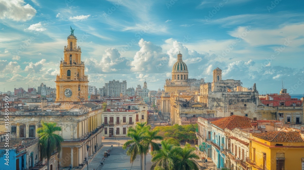 Naklejka premium Cultural landmarks define the city’s history and identity.