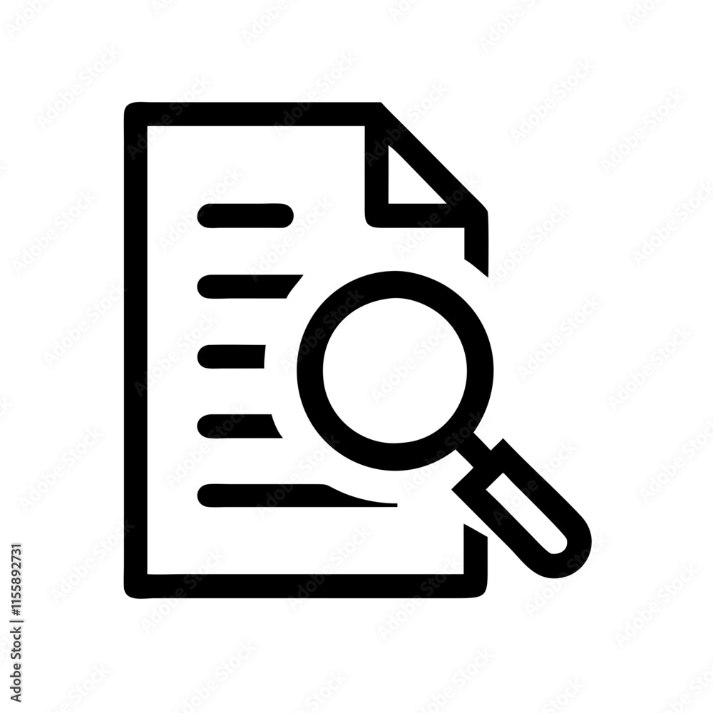 magnifying glass over document icon design magnifying glass over document icon design