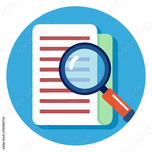 magnifying glass over document icon design
