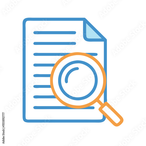 magnifying glass over document icon design