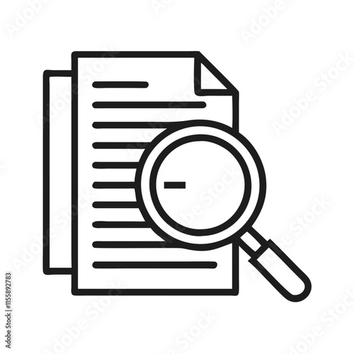 magnifying glass over document icon design