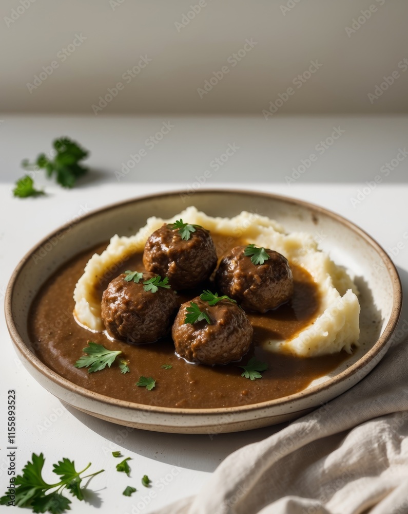 Rustic Meatballs with Mashed Potatoes and Gravy Rustic Meatballs with Mashed Potatoes and Gravy