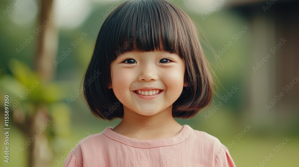 Joyful Smiling Child in Outdoor Natural Setting Portrait Joyful Smiling Child in Outdoor Natural Setting Portrait