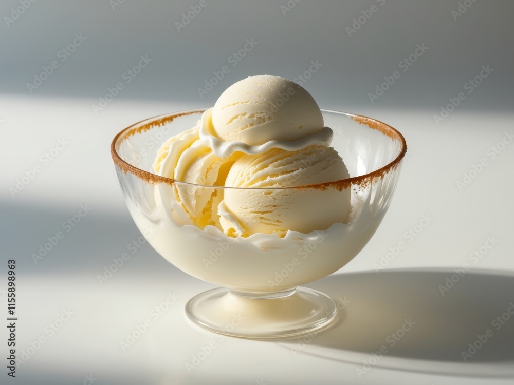Vanilla Ice Cream Delight in a Glass Bowl Vanilla Ice Cream Delight in a Glass Bowl