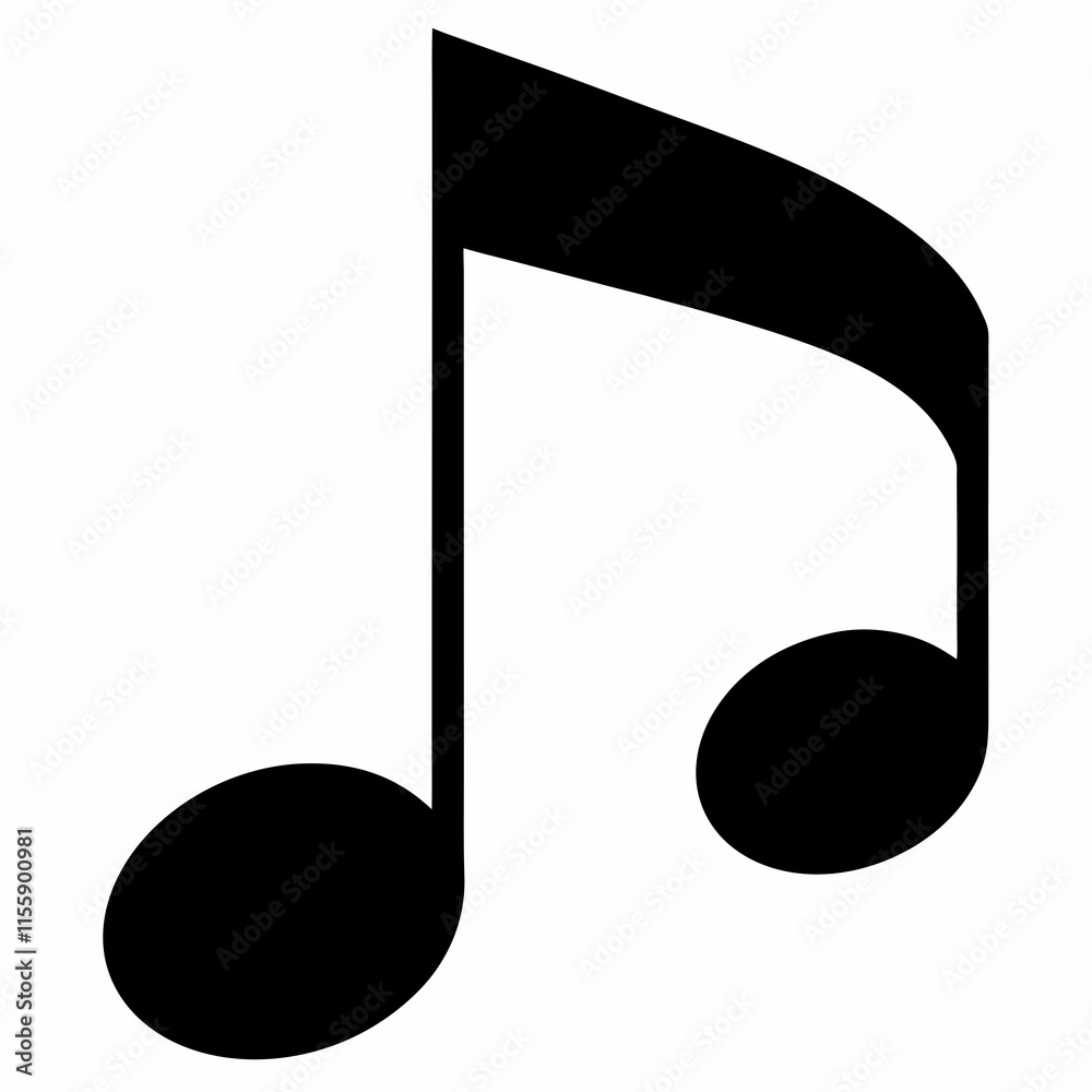 Music Note Black Silhouette Vector Music Note Black Silhouette Vector