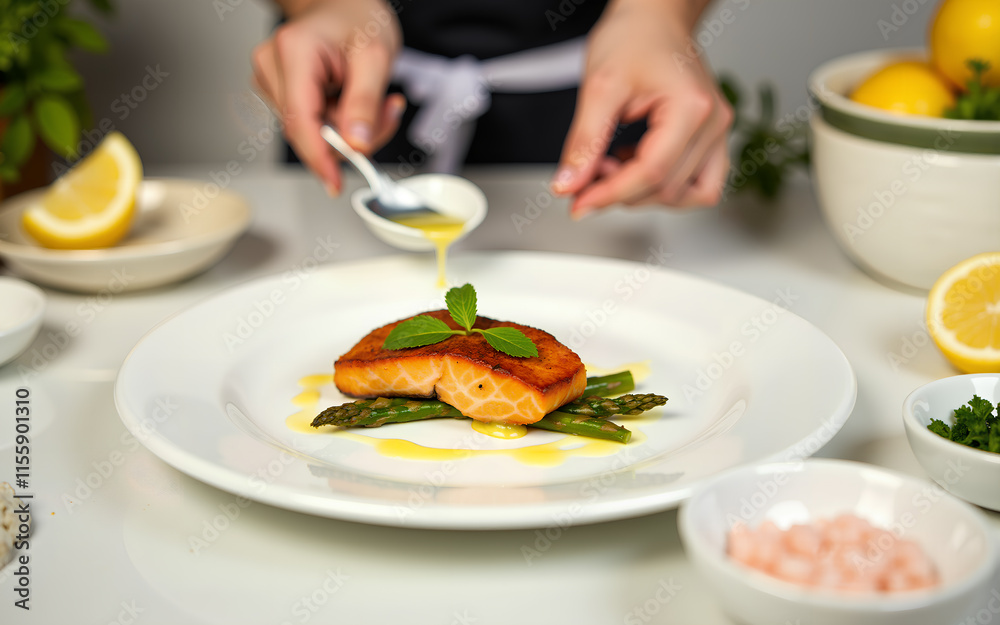 Salmon Dish with Asparagus Salmon Dish with Asparagus