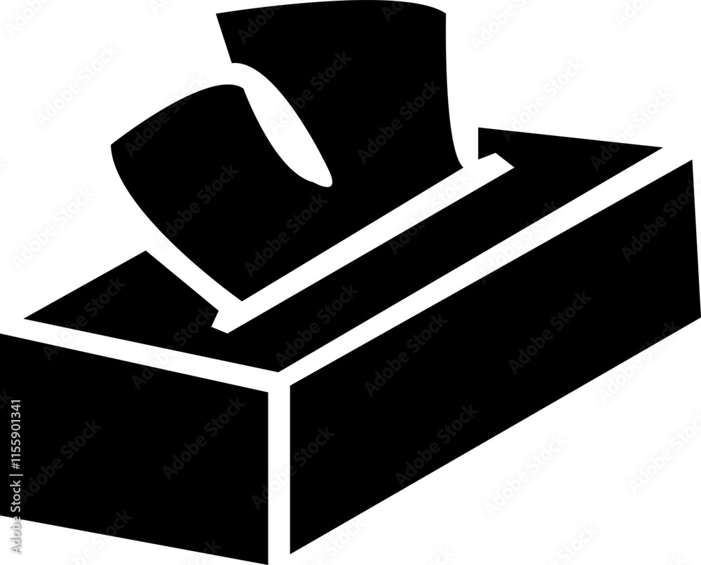 Black and white tissue box, hand, face Black and white tissue box, hand, face