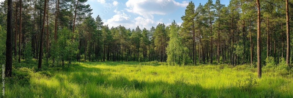 Obraz premium Lush and Dense Wilderness: Natural Forest Scenery for a Captivating Nature Banner