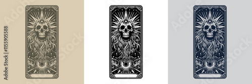 ominous lich playing card tattoo design