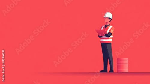 Safety Management with Gear on Isolated Background