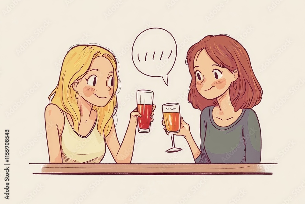 woman refuse to drink alcohol say no to her friend, Generative AI woman refuse to drink alcohol say no to her friend, Generative AI