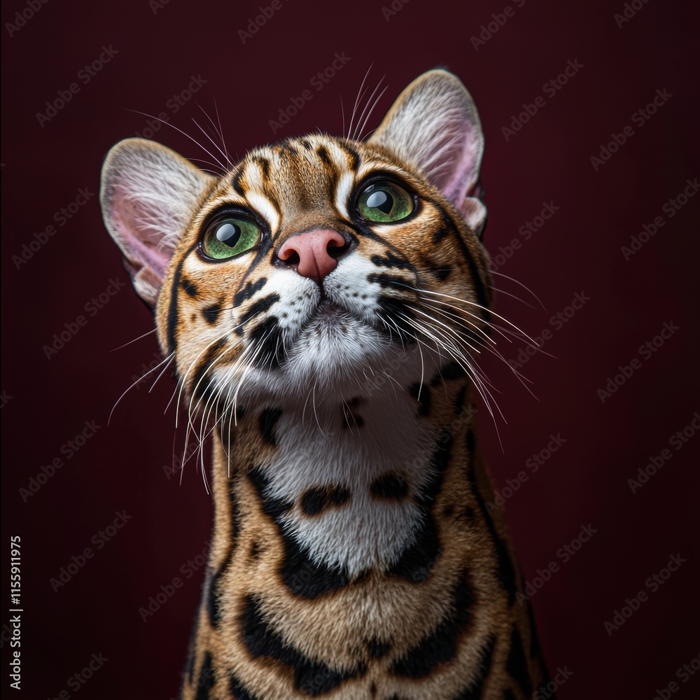 Close-Up Portrait of a Beautiful and Striking Wild Cat Close-Up Portrait of a Beautiful and Striking Wild Cat
