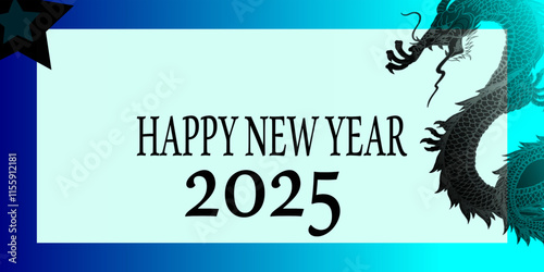 2025 Happy New Year Greeting Card Perfect for New Year celebrations, events, or party 2025 invitation.