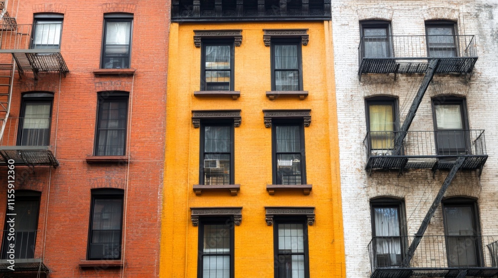 Vibrant Urban Building Facade in High Contrast Colors Vibrant Urban Building Facade in High Contrast Colors