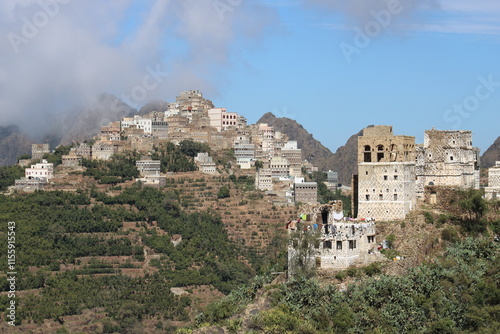 Views of villages and mocha coffee farms in Yemen - Haraz