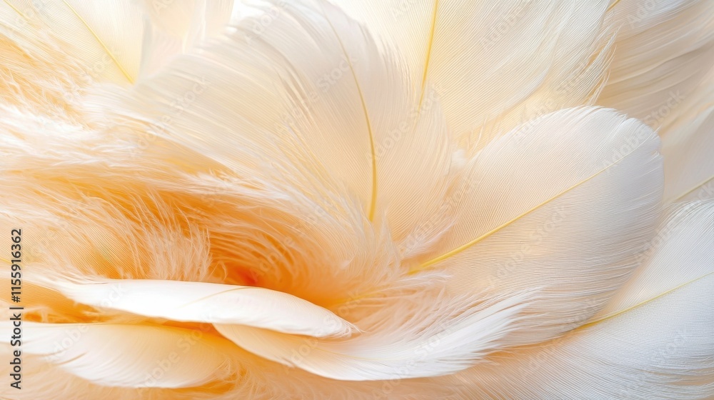 Fototapeta premium Delicate soft feathers close-up nature high-resolution textures soft lighting aesthetic concept