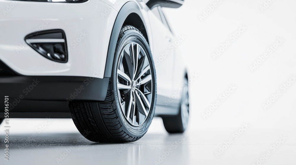 Modern Electric Hatchback with Eco-Friendly Tires Modern Electric Hatchback with Eco-Friendly Tires