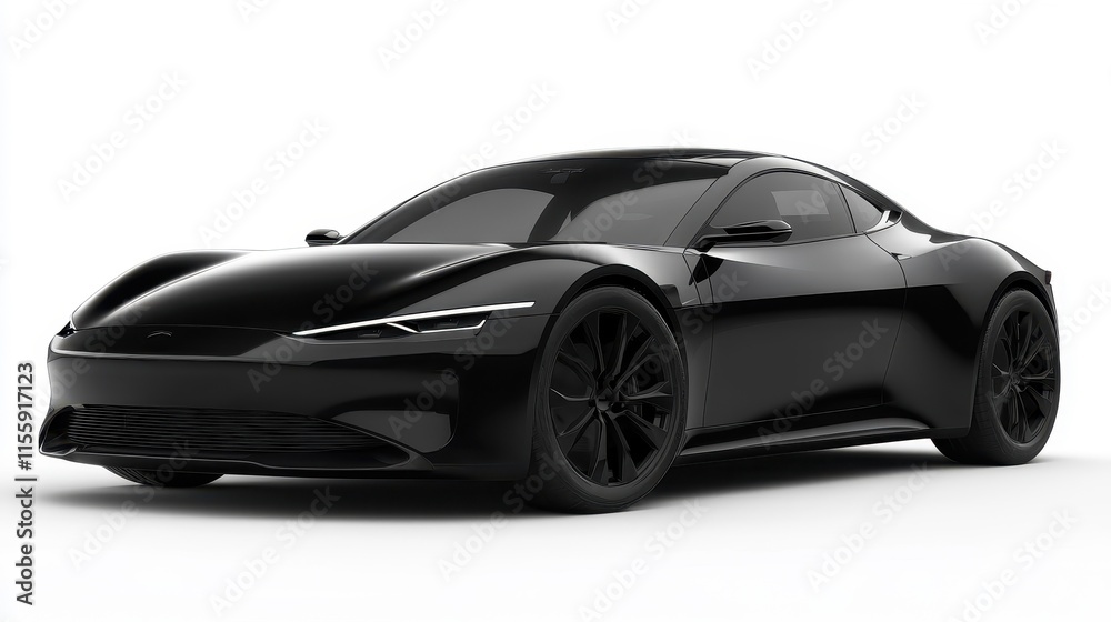 Sleek Electric Sports Coupe with Angular Design Sleek Electric Sports Coupe with Angular Design