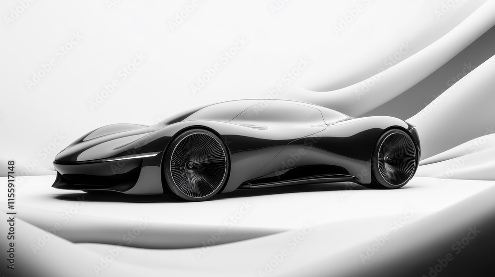 Sleek Electric Supercar with Flowing Design Sleek Electric Supercar with Flowing Design