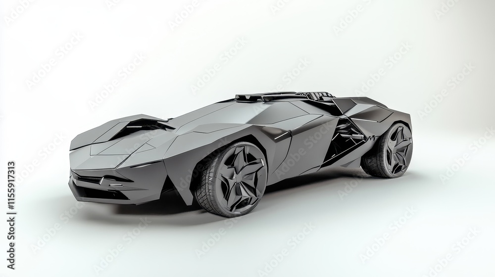 Futuristic Crossover Vehicle with Matte Grey Finish
