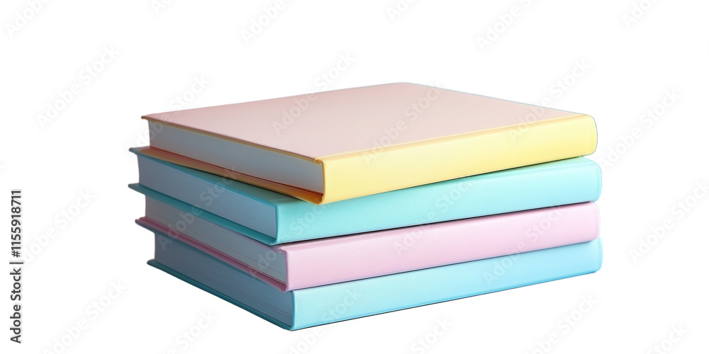Stack of pastel-colored books in soft pink, blue, and yellow hues. Minimalist aesthetic ideal for stationery designs, reading themes, or modern education concepts. Stack of pastel-colored books in soft pink, blue, and yellow hues. Minimalist aesthetic ideal for stationery designs, reading themes, or modern education concepts.