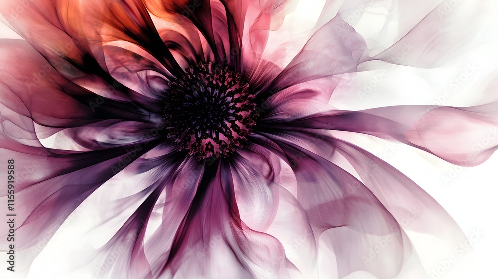 Obraz premium Abstract Purple and Red Flower Digital Art