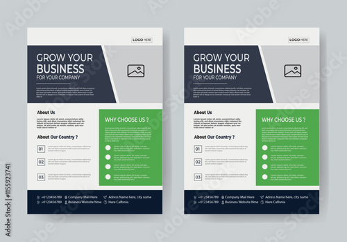 BUSINESS FLYER TEMPLATE ONE COLOR DESIGN 