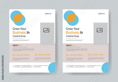 BUSINESS FLYER TEMPLATE ONE COLOR DESIGN 