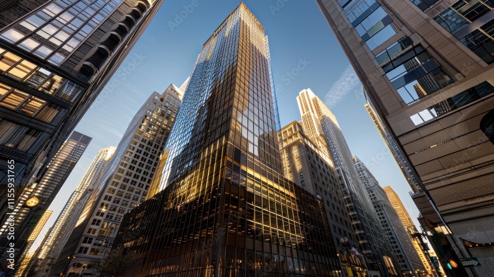 Obraz premium Golden Hour Skyscrapers