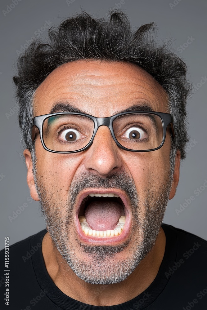 A man with a surprised look on his face A man with a surprised look on his face