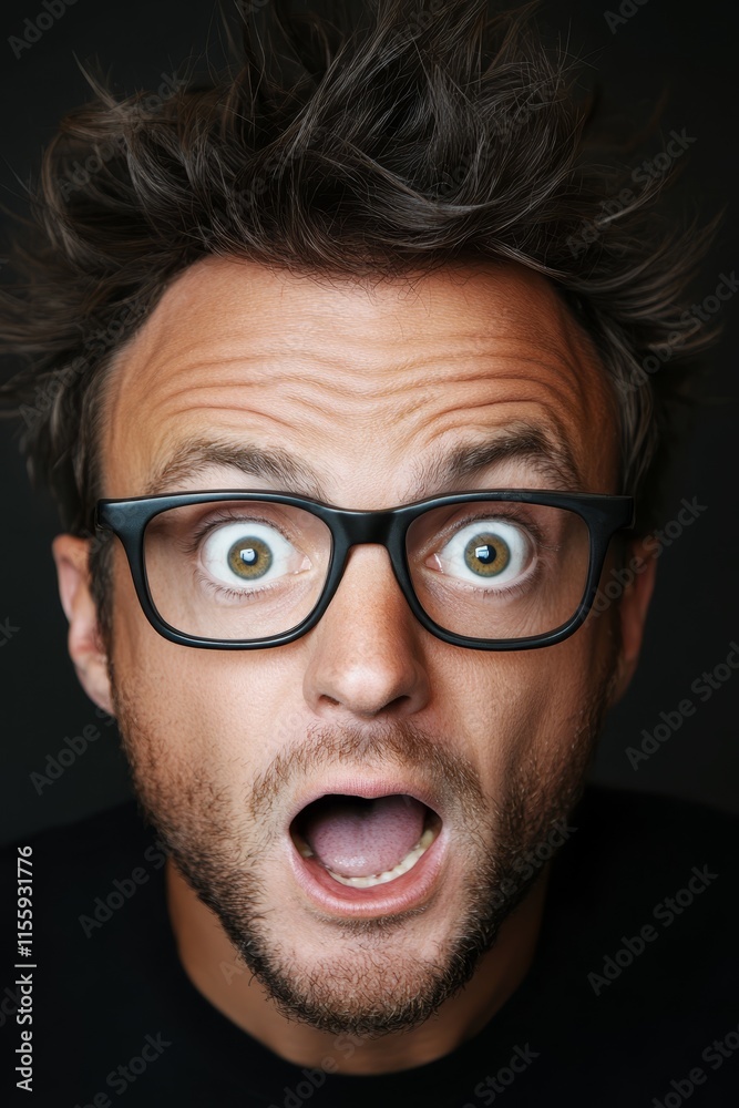 A man with a surprised look on his face A man with a surprised look on his face