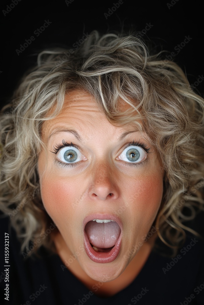 A woman with a surprised look on her face A woman with a surprised look on her face