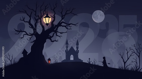 halloween background with house photo