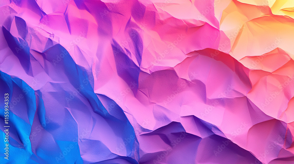 Abstract holographic background showcasing modern design. Crumpled foil-like texture with reflective surface symbolizes chaos, transformation, and fluidity. Futuristic and vibrant aesthetic Abstract holographic background showcasing modern design. Crumpled foil-like texture with reflective surface symbolizes chaos, transformation, and fluidity. Futuristic and vibrant aesthetic