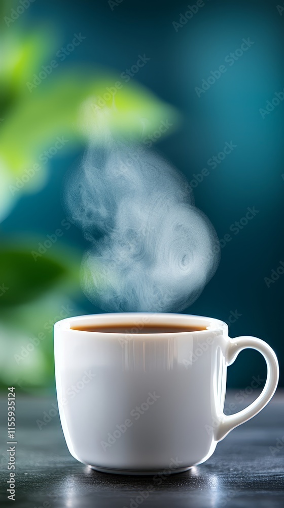 A cup of coffee with steam coming out of it A cup of coffee with steam coming out of it