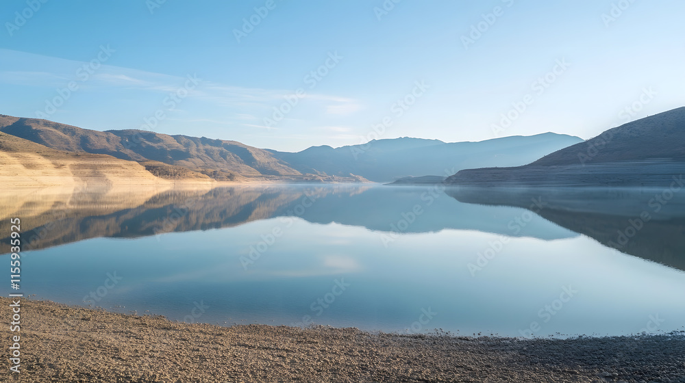 Obraz premium Mountain Lake Reflection at Dawn