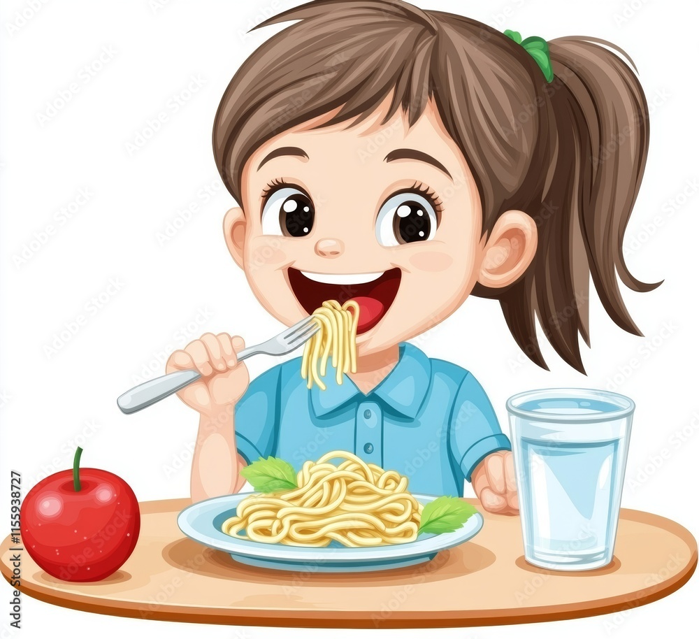 child eating spaghetti child eating spaghetti