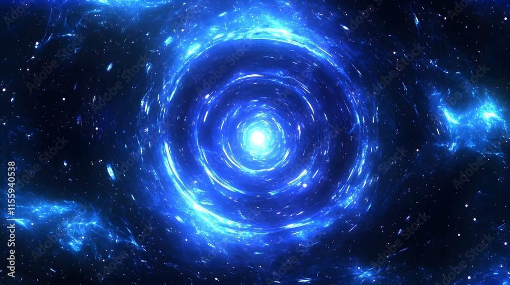 Cosmic Blue Nebula Spiral Glowing Energy Vortex Space Background Cosmic Blue Nebula Spiral Glowing Energy Vortex Space Background