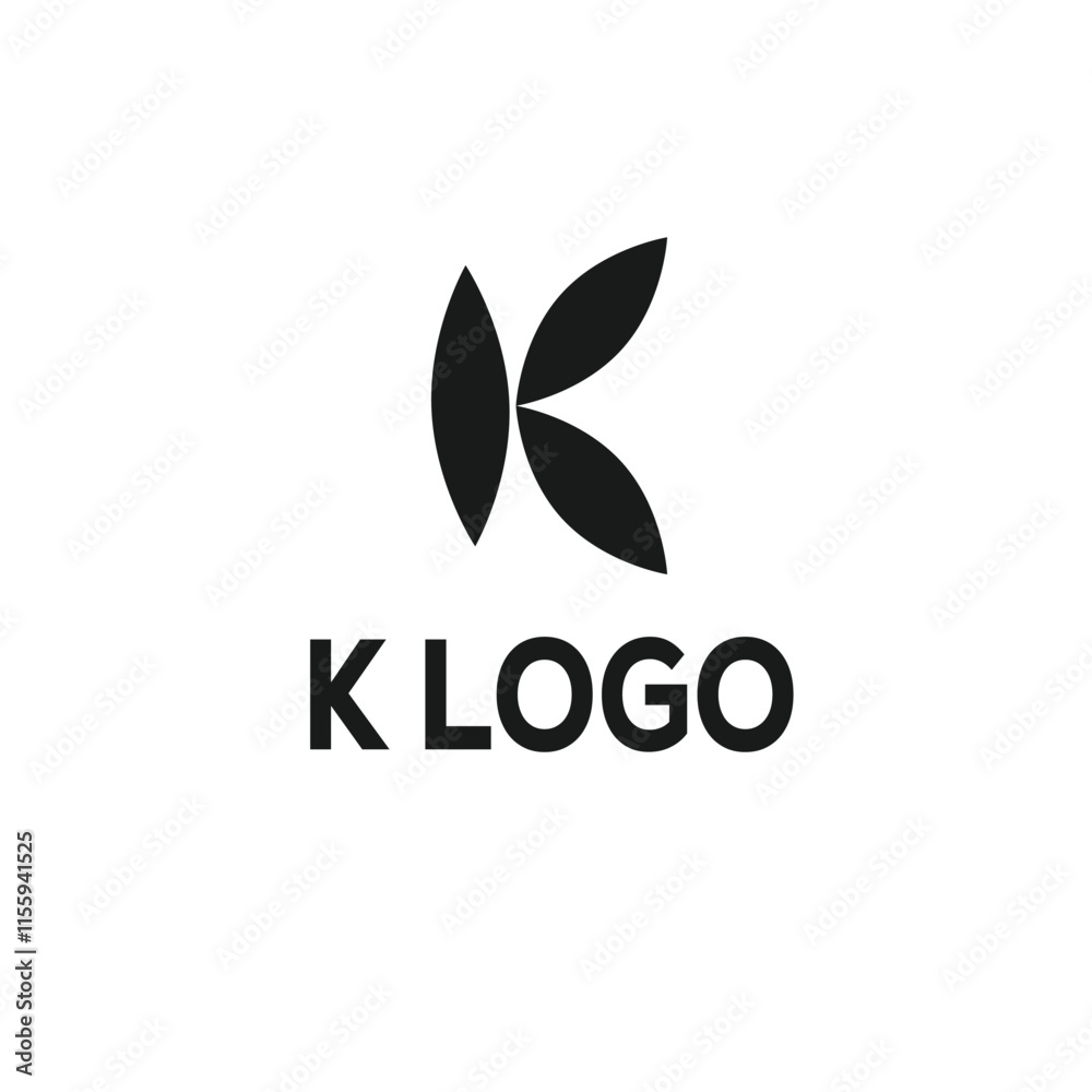 Fototapeta premium k with leaf logo icon