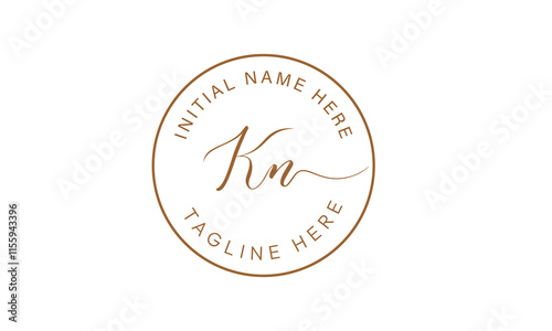KN N K initial signature logo template vector