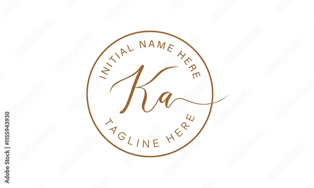 KA A K  initial signature logo template vector