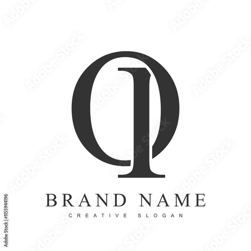 OI trendy logotype template. Initial letter o and i classic font style. Creative logo for company name or identity.