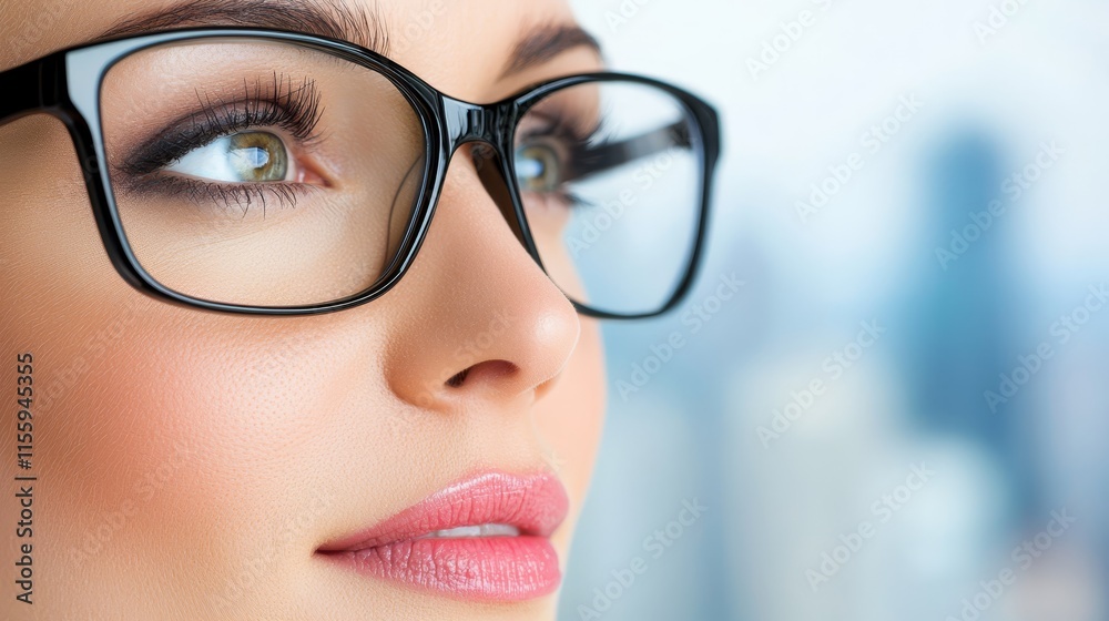A close up of a woman wearing a pair of glasses A close up of a woman wearing a pair of glasses