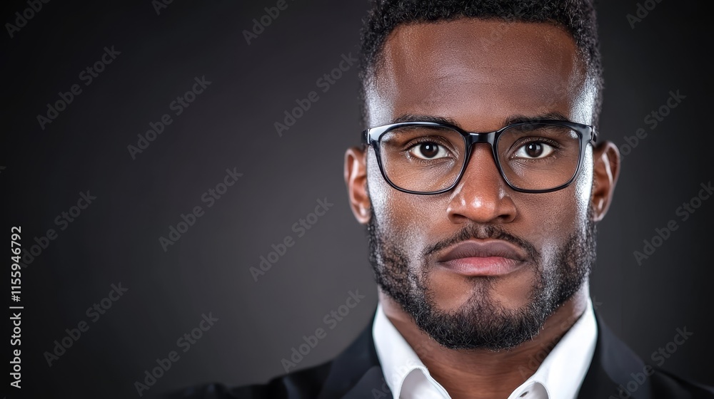 A man in a suit and glasses looking at the camera A man in a suit and glasses looking at the camera