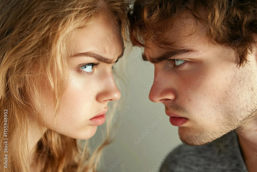 Generative AI Image of Family Couple in Conflict Highlighting Emotional Tension and Family Issues Generative AI Image of Family Couple in Conflict Highlighting Emotional Tension and Family Issues